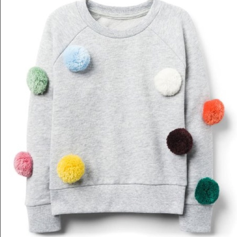 Gymboree Heather Gray Pom-Pom Swearshirt